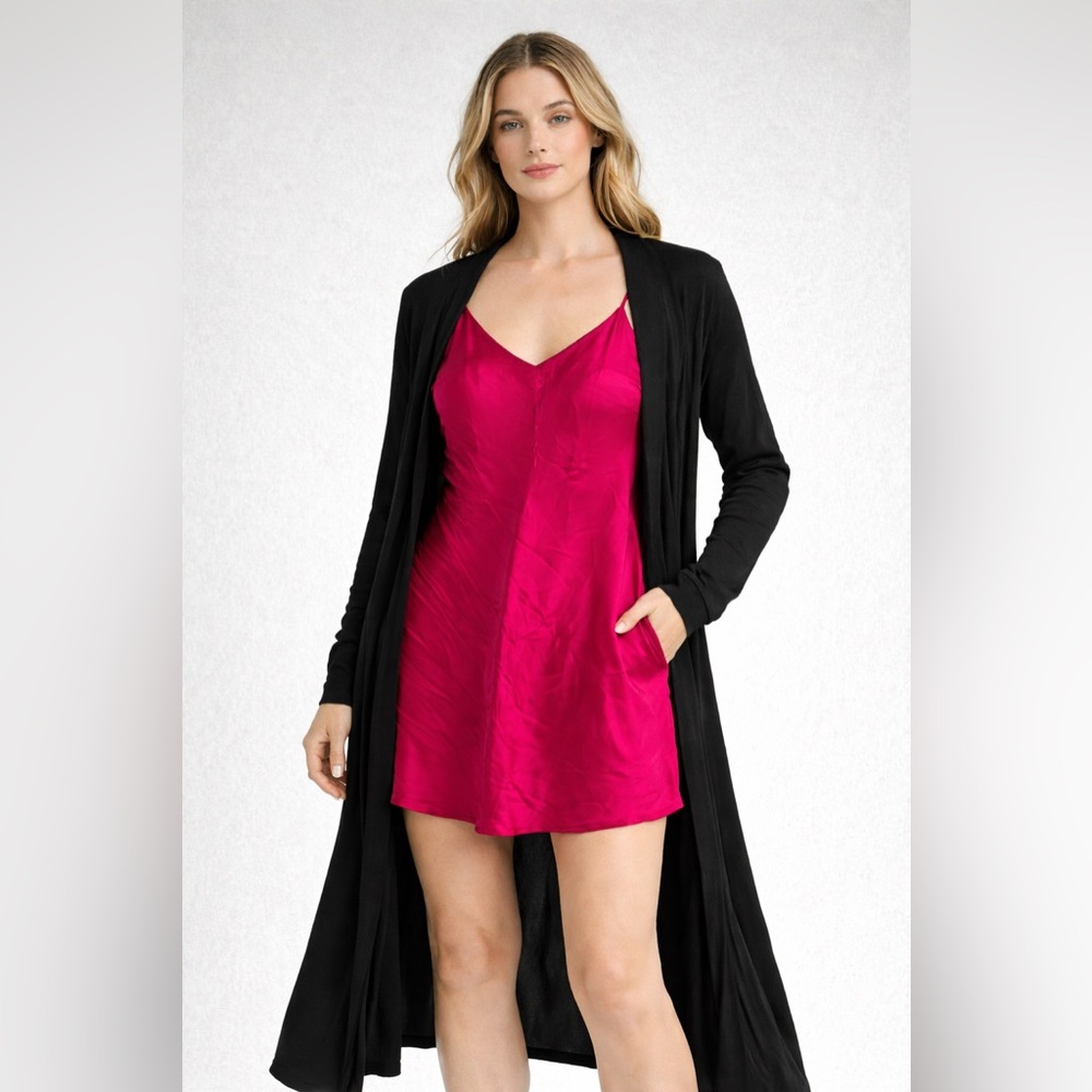 💯 % Silk Hot Pink Fushia Slip Dress - La Senza [000380]